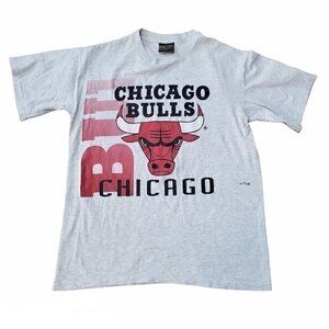 Vintage Double Sided Single Stitch Chicago Bulls T-Shirt Large Home Team Advanta